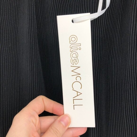 NWT Alice McCall black pleated chiffon ruffle “What  Do You Mean” top - Picture 9 of 16